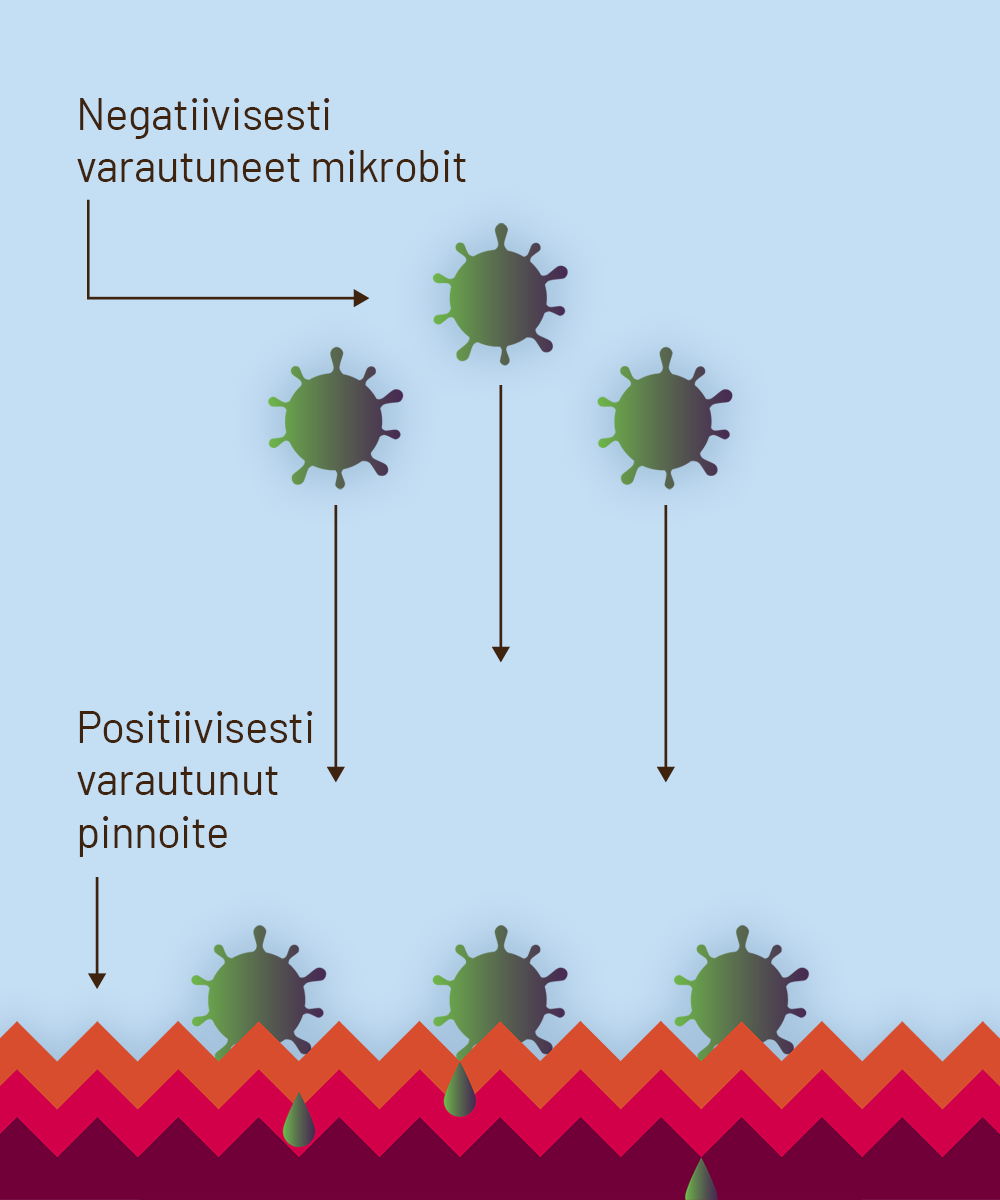 Antimikrobiset pinnoitteet eliminoivat mikrobit kosketuspinnoilta. Antimikrobinen, antibakteerinen, biostabiili
